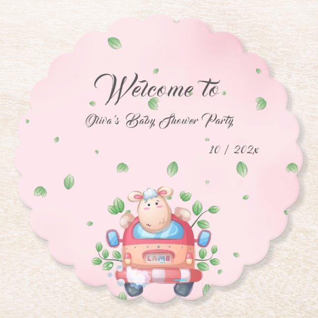 Niedliches Baby Lamb Baby Duschpapier Untersetzer (Vorderseite)