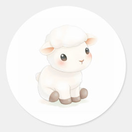 Niedliches Baby Lamb Sticker Aquarellbild