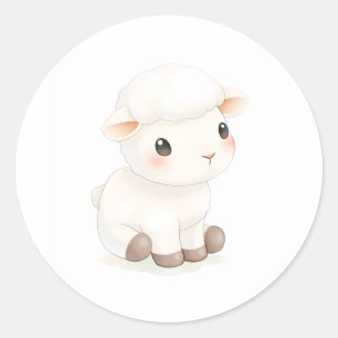 Niedliches Baby Lamb Sticker Aquarellbild