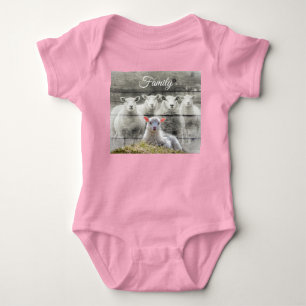 Niedliches Baby Lamm und Baby-Bodysuit Strampler