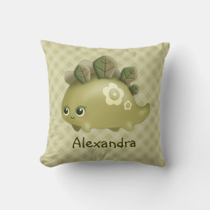 Niedliches Baby Leafy Dino - kawaii-Stil, personal Kissen