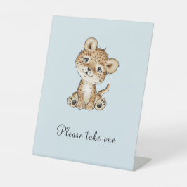 Niedliches Baby Leopard Bitte nehmen Sie ein Schil Sockelschild