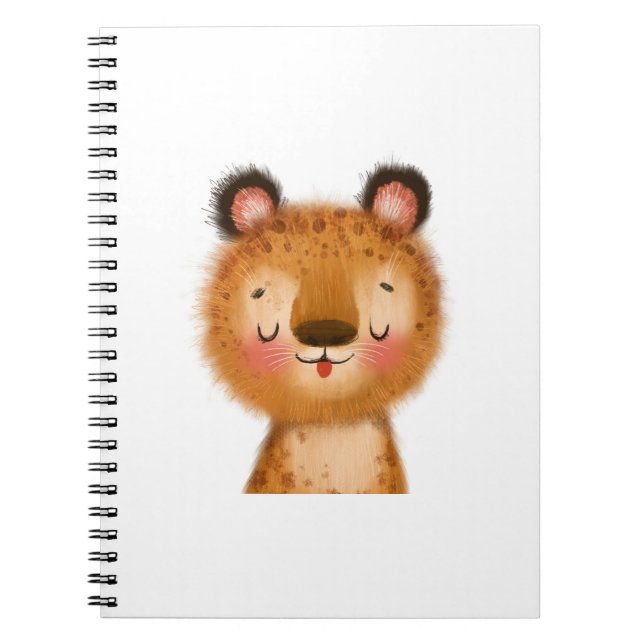 Niedliches Baby Leopard Spiral Foto Notebook Notizblock (Vorderseite)