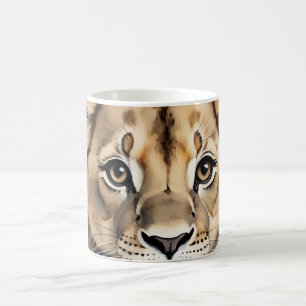 Niedliches Baby Lion Face Portrait in Jungle Minim Kaffeetasse