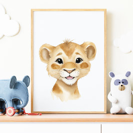 Niedliches Baby Lion Safari Kinderzimmer Poster