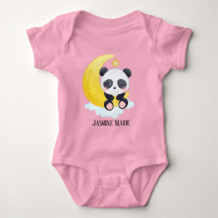 niedliches Baby-Mädchen geben Namen Panda Baby Strampler