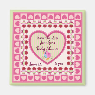 Niedliches Baby (Mädchen) Save the Date Duschmagne Magnet