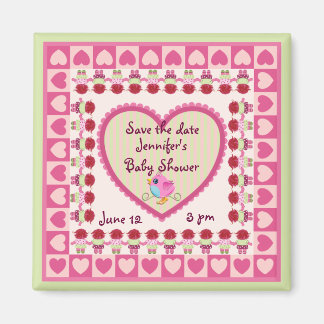 Niedliches Baby (Mädchen) Save the Date Duschmagne Magnet