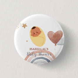 Niedliches Baby mit afrikanischer Babydusche Button