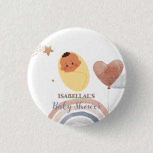 Niedliches Baby mit afrikanischer Babydusche Button
