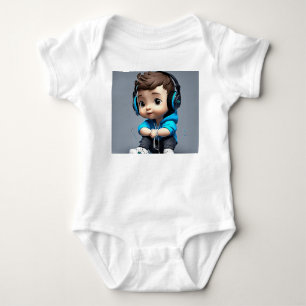 🎤 Niedliches Baby mit Brille mit Mikrofon   Spaß Strampler