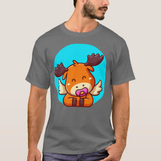 Niedliches Baby mit Schnuller Cartoon T-Shirt