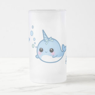 Niedliches Baby narwhal Mattglas Bierglas