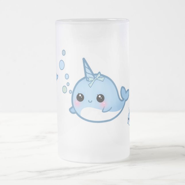 Niedliches Baby narwhal Mattglas Bierglas (Mittel)