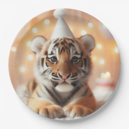 Niedliches Baby offenbart neutrales Gelbschwanz-Ti Pappteller