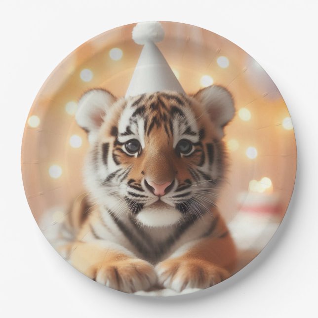 Niedliches Baby offenbart neutrales Gelbschwanz-Ti Pappteller (Vorderseite)