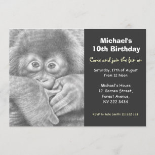 Niedliches Baby Orangutan Geburtstagsparty Einladu Einladung