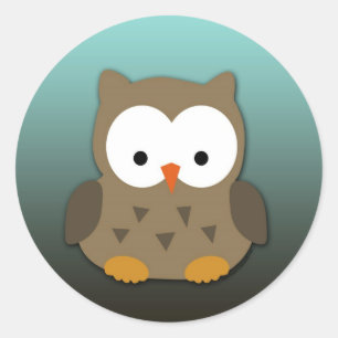 Niedliches Baby Owl Personalisiert Runder Aufkleber