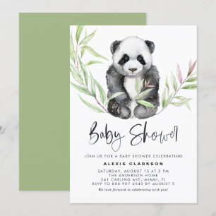 Niedliches Baby Panda Greenerenery Baby Dusche Einladung