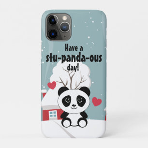 Niedliches Baby Panda im Winterschnee grau Case-Mate iPhone Hülle