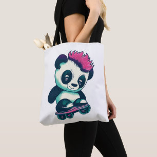 Niedliches Baby Panda mit Mohawk   Skater Panda