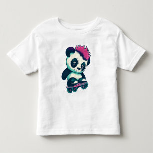 Niedliches Baby Panda mit Mohawk Skater Panda Kleinkind T-shirt