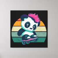 Niedliches Baby Panda mit Mohawk | Skater Panda