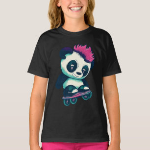 Niedliches Baby Panda mit Mohawk   Skater Panda T-Shirt