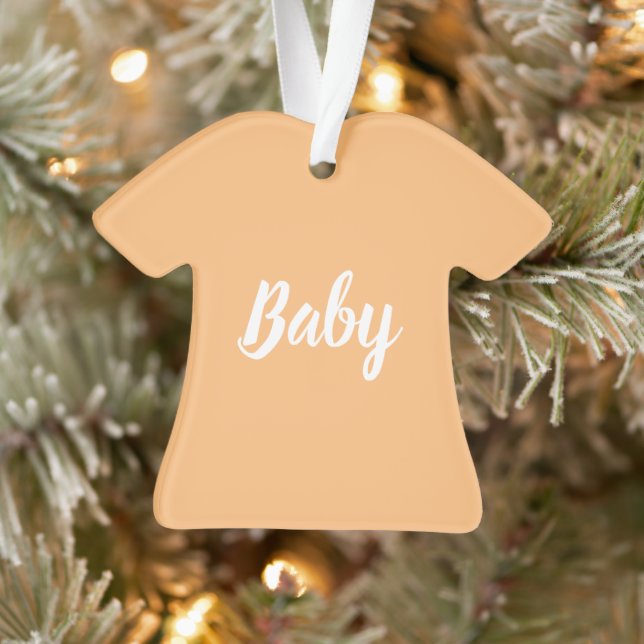 Niedliches Baby-Pastell-Orange-Drehbuch Weihnachte Ornament (Baum)