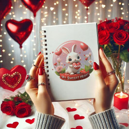 Niedliches Baby Rabbit Valentine Liebe Notebook Notizblock