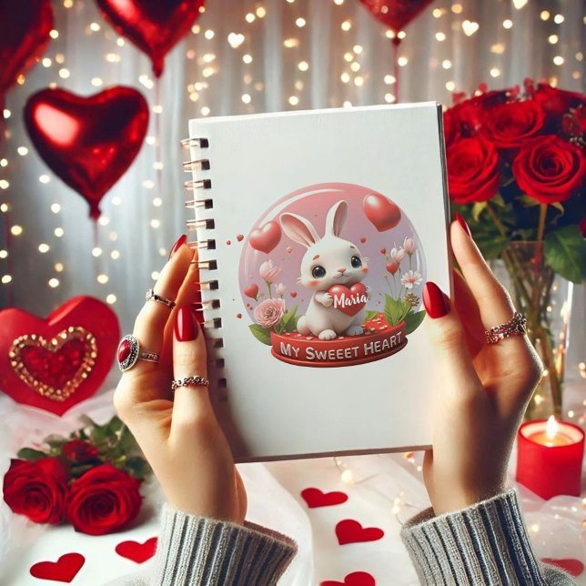 Niedliches Baby Rabbit Valentine Liebe Notebook Notizblock (Von Creator hochgeladen)