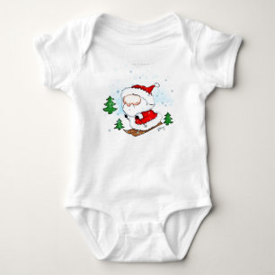 Niedliches Baby-Sankt-Skifahren Baby Strampler