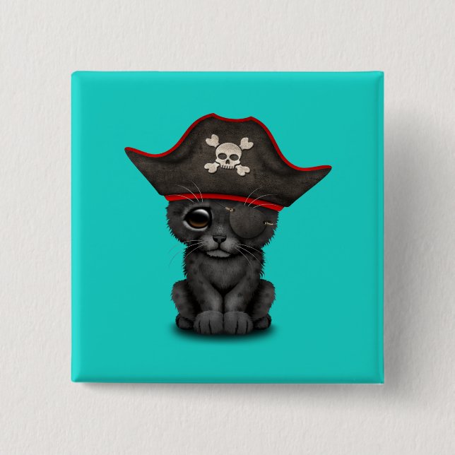 Niedliches Baby-schwarzer Panther CUB kapern Button (Vorderseite)