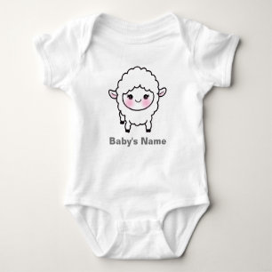 Niedliches Baby Sheep Lamm Personalisiert Baby Bod Baby Strampler