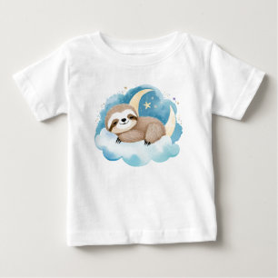 Niedliches Baby-Sloth auf dem Mond - Baby T-shirt
