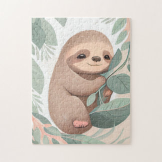 Niedliches Baby Sloth in Garden Puzzle