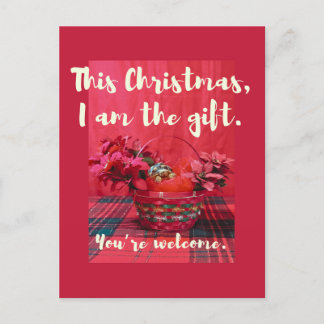 Niedliches Baby Sulcata Tortoise in Poinsettia Kor Postkarte