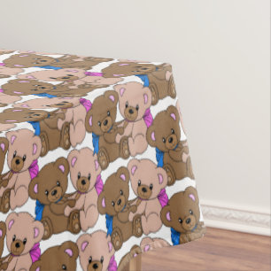 Niedliches Baby Teddy Bears Gender Reveal Rectangl Tischdecke