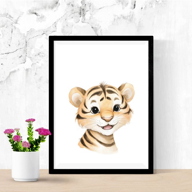 Niedliches Baby Tiger Kinderzimmer Dschungelsafari Poster (Von Creator hochgeladen)