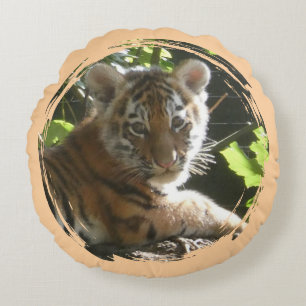 Niedliches Baby Tiger Rundkissen Rundes Kissen