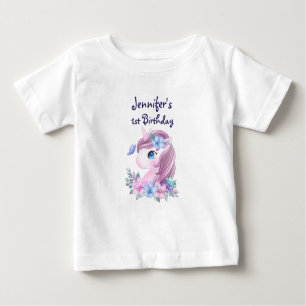 Niedliches Baby Unicorn mit Big Eyes Geburtstag Ba Baby T-shirt