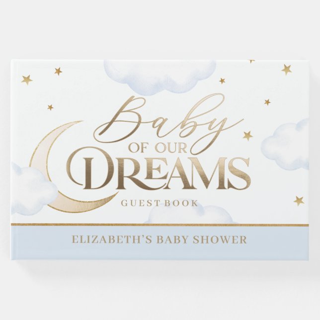 Niedliches Baby unseres Dreams Baby Shower Guest B Gästebuch (Vorderseite)