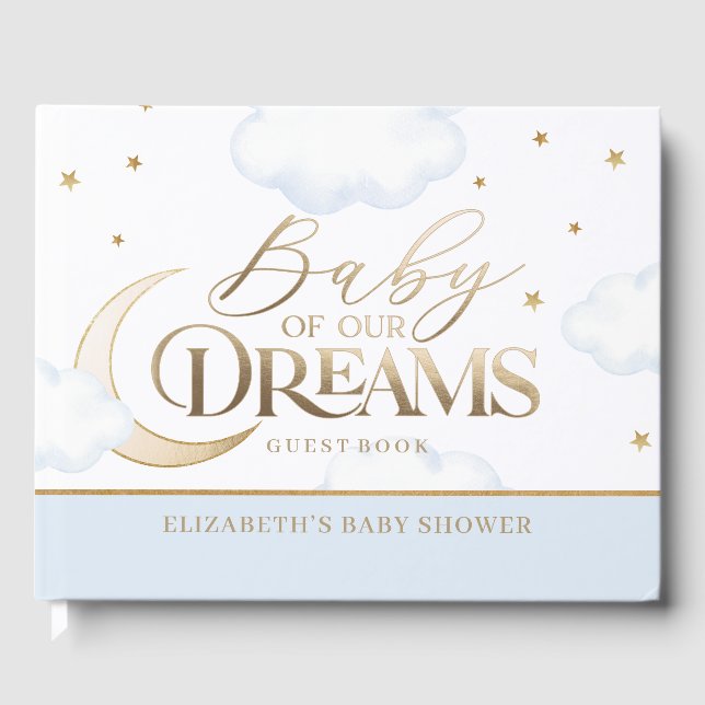 Niedliches Baby unseres Dreams Baby Shower Guest B Gästebuch (Vorderseite)