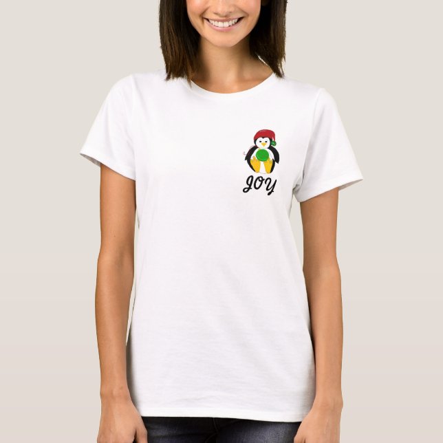 Niedliches Baby Weihnachtspenguin - Joy T-Shirt (Vorderseite)