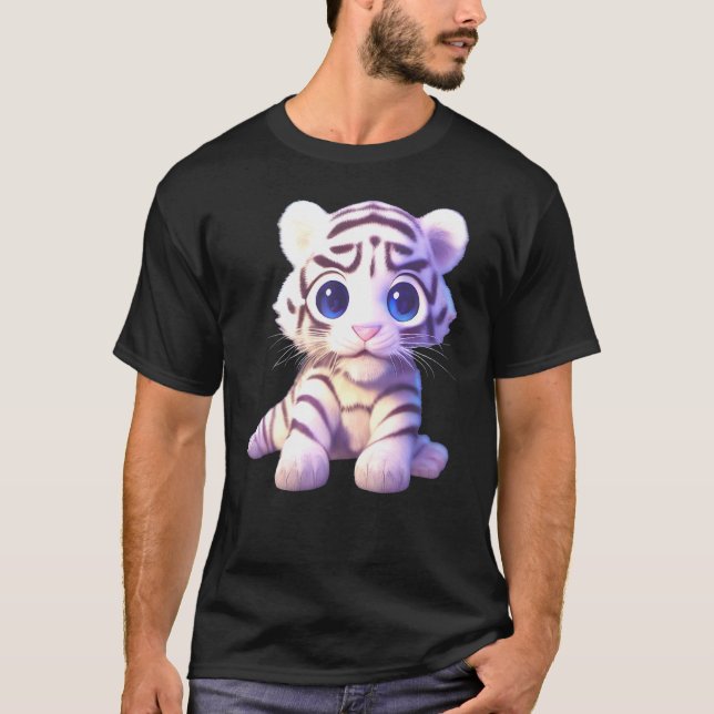 Niedliches Baby White Tiger Cub Art Artikel für Ki T-Shirt (Vorderseite)