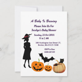 Niedliches Baby wird Hexenkürbisdusche gebrauchen Einladung