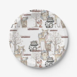 Niedliches Baby Woodland Tiere Raccoon Fox Liebes Pappteller