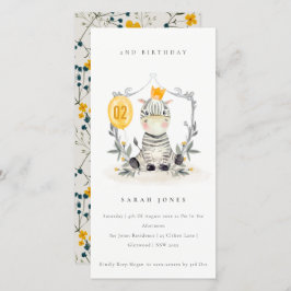 Niedliches Baby Zebra Foliage jedes Alters zum Geb Dankeskarte