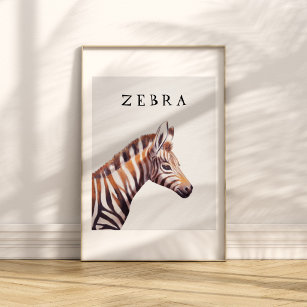 Niedliches Baby Zebra Zeichnend Kinderposter Poster