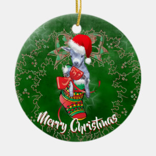 Niedliches Baby-Ziege im Strumpf Weihnachtsschmuck